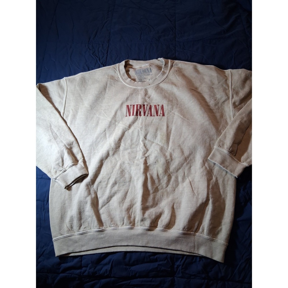 Nirvana In Utero Sweatshirt Mens‎ Large Beige Long Sleeve